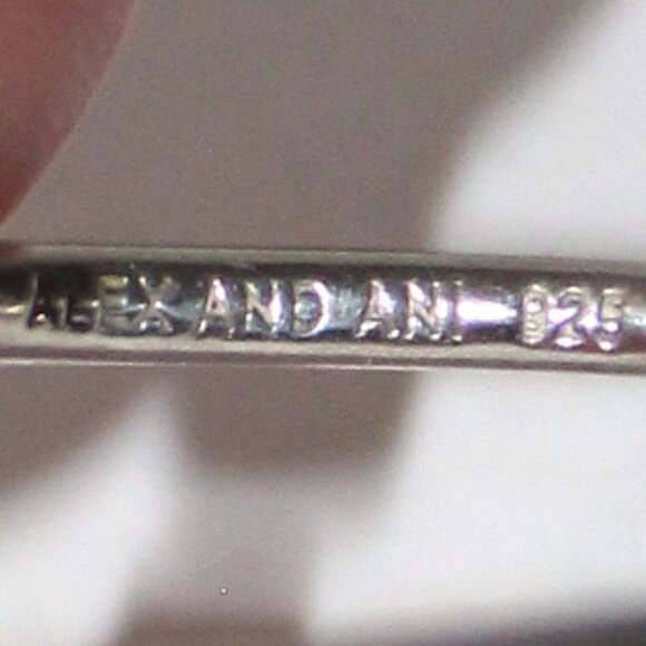 Alex and Ani Sterling Silver Light Blue Crystal By Pass Ring - Picture 5 of 7